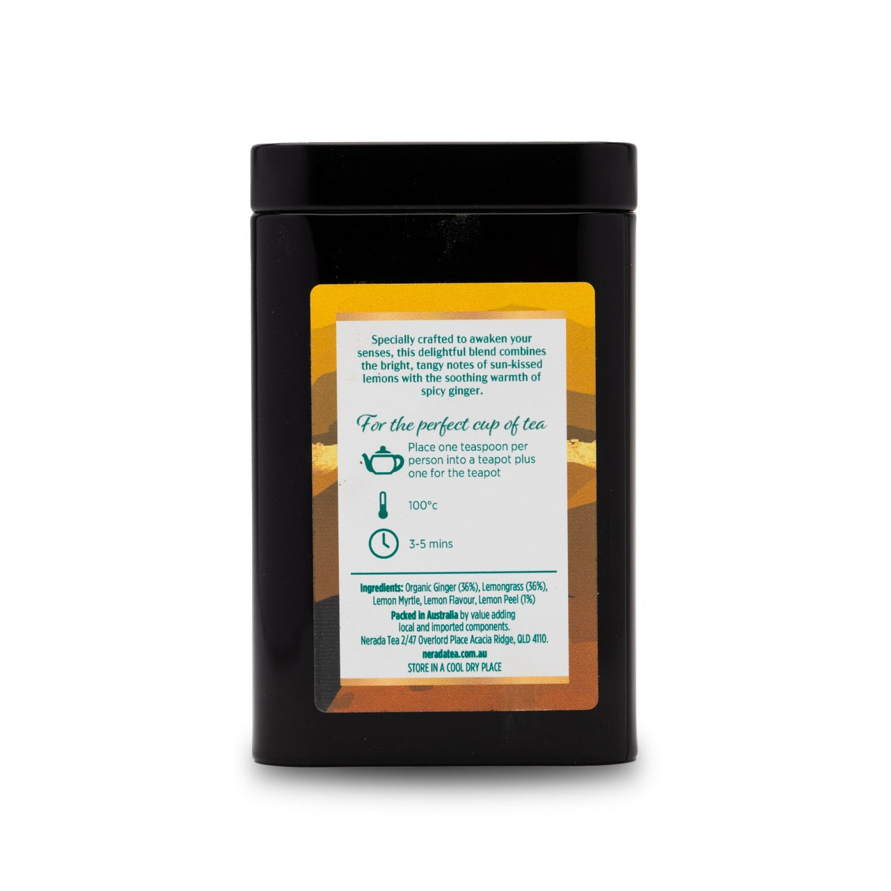 Lemon & Ginger Organic Tea Loose Leaf 100g Tin